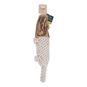 Tall Tails Dog Natural Leather & Rope Crunch Crocodile 2 in Durable Reinforced Leather Chew Toy