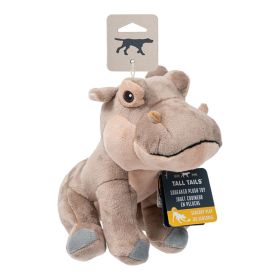 Tall Tails Dog Plush Hippo Small Cuddle Companion Lightweight Squeaker Hug