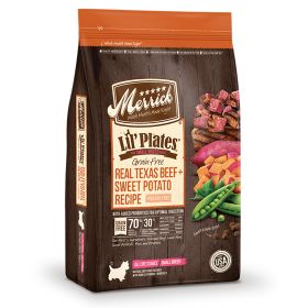 Merrick Lil Plates Grain Free Real Texas Beef Sweet Potato Recipe Nutrient Dense Small Kibble 4 Lbs