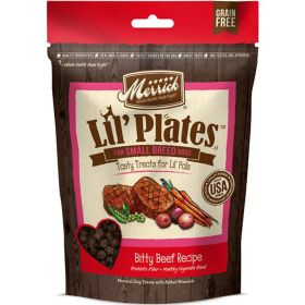 Merrick Dog Lil Bitty Beef 5oz. Case Of 6 Wholesome Grain-Inclusive Wet Food Canned Cups Tender Cuts