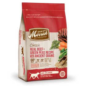 Merrick Classic Real Beef Green Peas Recipe With Ancient Grains Wholesome Grains Muscle Support Diet 4Lb
