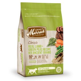 Merrick Classic Real Lamb Green Peas Recipe With Ancient Grains Wholesome Grains Hypoallergenic Diet 4 Lbs