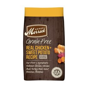 Merrick Dog Grain Free Chicken And Sweet Potato Nutrient Dense High Protein Muscle Support Recipe 4Lb