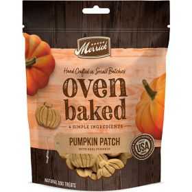 Merrick Dog Oven Baked Pumpkin Patch Crunchy Biscuit Wholesome Seasonal Snack Treat 11oz Case Of 6