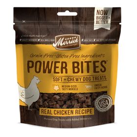 Merrick Power Bites Real Chicken Recipe 6 oz. Case Of 6 Soft Tender Real Meat Training Rewards Snacks