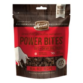 Merrick Dog Power Bite Beef Soft Chewy Training Treats Savory Real Meat Flavor Convenient Multipack 6oz Case Of 6