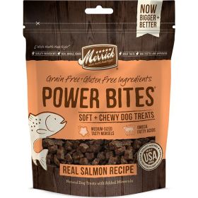 Merrick Dog Power Bite Salmon 6oz. Case Of 6 Soft Tender Real Meat Training Rewards Snacks Grain-Free