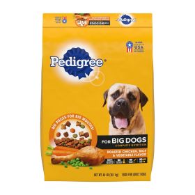 Pedigree Big Dog Chicken Dry Dog Food 40lb Balanced Nutrition Energy Rich Large Kibble Formula