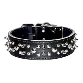 Omni Pet Latigo Leather Spike/Stud Dog Collar Black 1.75 x 22 in Durable Leather Collar Product