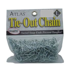 Omni Pet Tie Out Chain X-Heavy 3.8mm x 15ft. Heavy Duty Steel Anchor Outdoor Yard Safety Tether Exercise