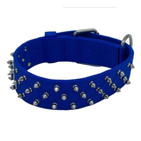Omni Pet Bravo Nylon Spiked Dog Collar Blue 21 in Durable Hardware Fashion Collar Product