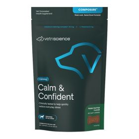 Vetriscience Dog Composure Peanut Butter 5.64 oz Natural Herbal Calming Stress Relief Soft Chew