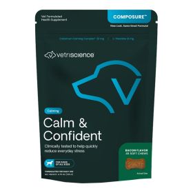 Vetriscience Dog Composure Bacon 5.64 oz Natural Herbal Calming Stress Relief Soft Chew Product