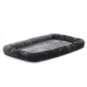 QuietTime Bolster Dog Bed Pearl Gray Plush Orthopedic Comfort Elevated Edges Stylish Home Decor 30X48in