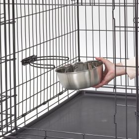 MidWest Snap'y Fit Stainless Steel Dog Food And Water Bowl 2q Crate Kennel Attachment Hanging Dish