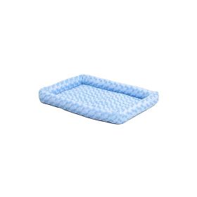 QuietTime Bolster Bed Powder Blue Plush Comfortable Crate Mat Raised Edges Cozy Sleep Sanctuary