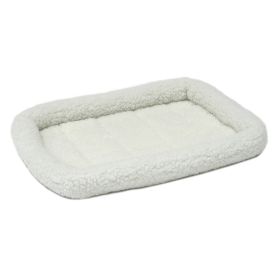 QuietTime Bolster Dog Bed White 12 x 18 in Comfortable Soft Washable Resting Bed Product