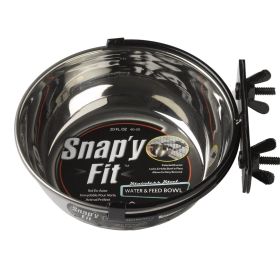 MidWest Snap'y Fit Stainless Steel Dog Food & Water Bowl 20 oz Durable Stainless Steel Feeding Bowl
