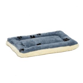 QuietTime Reversible Paw Print Dog Bed Paw Print Blue 12 x 18 in Comfortable Soft Resting Bed Product