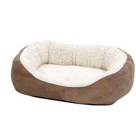 QuietTime Deluxe Tulip Dog Bed Taupe 22in Plush Comfortable Crate Mat Raised Edges Cozy Sleep Sanctuary