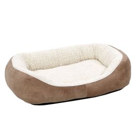 QuietTime Deluxe Tulip Dog Bed Taupe Plush Orthopedic Comfort Stylish Home Decor Machine Washable 30in