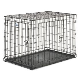MidWest Contour Double Door Dog Crate 42in Heavy Duty Wire Construction Secure Folding Travel Crate