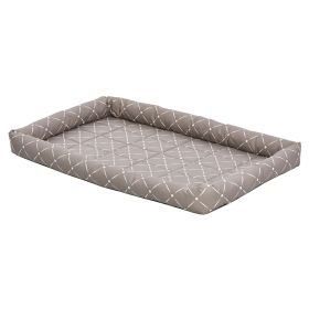 QuietTime Couture Ashton Bolster Dog Bed Mushroom 36in Plush Comfortable Crate Mat Raised Edges Cozy Bed