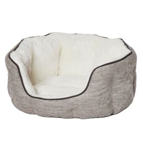 QuietTime Deluxe Tulip Dog Bed Taupe Small Plush Orthopedic Comfort Stylish Home Decor Machine Washable