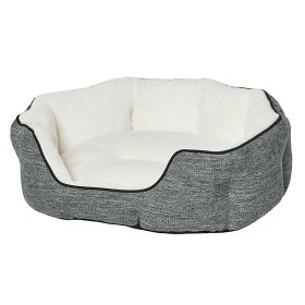 QuietTime Deluxe Tulip Dog Bed Taupe 18in Plush Comfortable Crate Mat Raised Edges Cozy Sleep Sanctuary