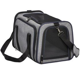 MidWest Duffy Expandable Dog Carrier Gray Large Ventilated Expandable Travel Kennel Comfortable Transport