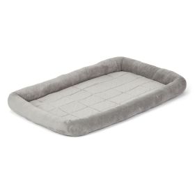 QuietTime Deluxe Diamond Stitch Pet Dog Bed Gray 48in Plush Comfortable Crate Mat Washable Sleep Sanctuary