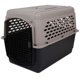 Petmate Vari Dog Kennel Taupe Black 40in Heavy Duty Durable Secure Ventilation Plastic Transport Crate