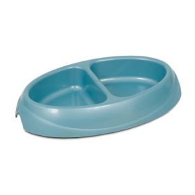 Petmate Ultra Lightweight Double Diner Dog Cat Bowl Assorted Colors Small Dual Feeding Dish Product