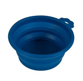 Petmate Silicone Round Travel Pet Bowl Navy Medium Portable Collapsible Travel Pet Bowl Product