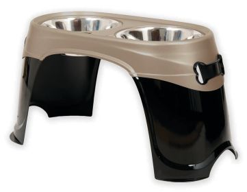 Petmate Easy Reach Diner Extra-Large Elevated Feeding Station Ergonomic Dual Stainless Bowls 14.5in