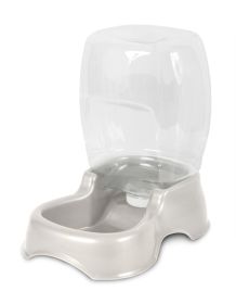 Petmate Pet Cafe Waterer Pearl Silver Medium Automatic Gravity Dispenser Water Storage Container Dish