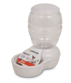 Petmate Replendish Feeder With Microban Pearl Silver Grey Small Automatic Gravity Dispenser Food Bin