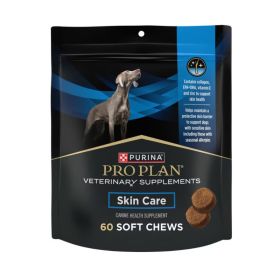 Purina Pro Plan Veterinary Diets Skin Care Soft Chew Supplement for Dogs 60 ct Functional Coat Snack