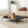 Elevated Dog Bed XL Portable Raised Cot With Pillow Mesh Breathable Durable Gray Dogs Indoor Outdoor