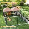 Outdoor Dog Kennel 2 Rooms Adjustable Bowls 13.5' x 9.4' x 5.1' CCS