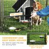 Outdoor Dog Kennel 2 Rooms Adjustable Bowls 13.5' x 9.4' x 5.1' CCS