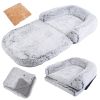 Human Dog Bed Pillow Blanket Foldable Orthopedic Sofa Spacious Support Machine Wash Winter Puppy