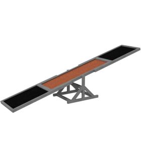 Agility Seesaw Fitness Training Board Gray Fir Wood High-Traction Anti-Slip Walkway Pivoting Balance Obstacle Deck CCS