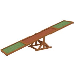 Agility Seesaw Fitness Training Board Orange Green Fir Wood High-Traction Anti-Slip Walkway Pivoting Balance Obstacle Deck CCS