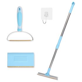 Pet Hair Removal Kit 3 in 1 Telescopic Scraper Silicone Adjustable Reusable Carpets Floors Furniture Clothes Puppy