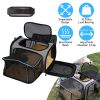 Expandable Pet Carrier Airline Approved Dog Collapsible Soft Bag Removable Fleece Pad Pockets Breathable Mesh Adjustable