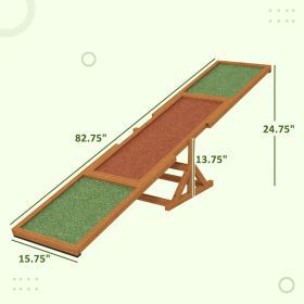 Unbranded — Wooden Dog Agility Seesaw Training Exercise Equipment Weather‑Resistant 83" L 16" W 14" H Orange Teeter Board Agility Obstacle