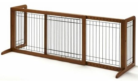 Bay Isle Hardwood Freestanding Expandable Safety Step Over Adjustable Indoor Pet Barrier