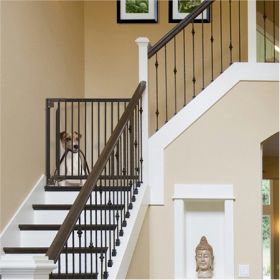 Expandable Stairway Hardwood Safety Pet Barrier Medium Breeds Wall Mounted Walk Through Secure Locking Gate