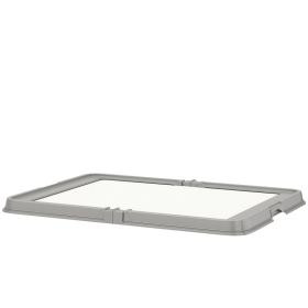 Folding Dog Indoor Potty Tray Dual Mode Pee Pad Holder Wall Protection Tray for Male Dogs Gray White CCS